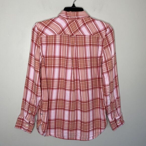 J CREW Shirt Womens 4 Pink Plaid Double-Weave Cotton Button-Up Classic-Fit - Picture 4 of 9